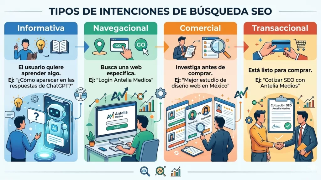 Tabla comparativa de intención de búsqueda